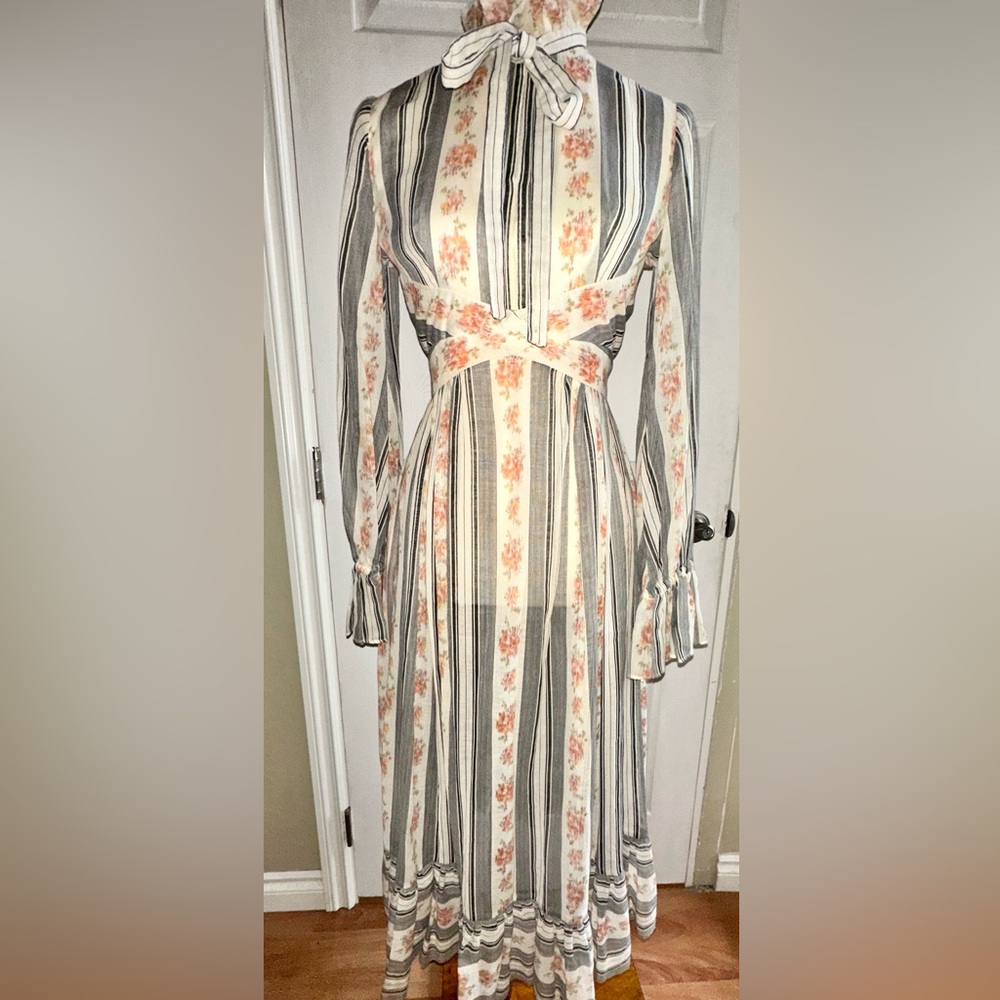 Victor costa sheer 70’s dress size xs